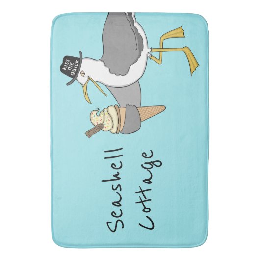 Persoonlijke illustratie van de zeemaand badmat (Voorkant Verticaal)