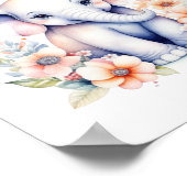 Persoonlijke Illustratie van een Baby Olifant Poster (Hoek)