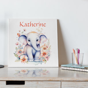 Persoonlijke Illustratie van een Baby Olifant Poster