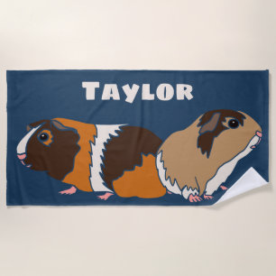 Persoonlijke illustraties van cavia's strandlaken