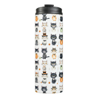 Persoonlijke Illustraties van Moppige Katten op Tu Thermosbeker