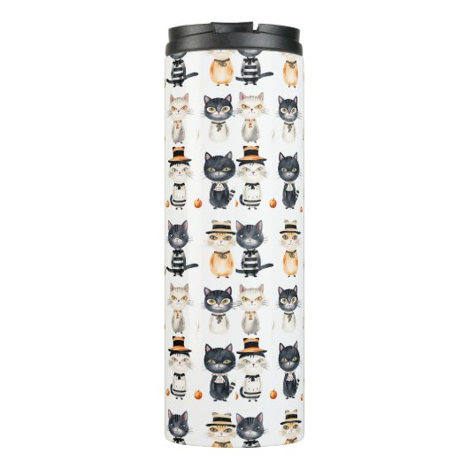 Persoonlijke Illustraties van Moppige Katten op Tu Thermosbeker (Achterkant)