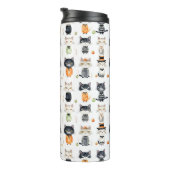 Persoonlijke Illustraties van Moppige Katten op Tu Thermosbeker (Geroteerd rechts)