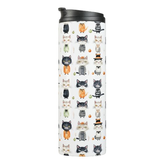 Persoonlijke Illustraties van Moppige Katten op Tu Thermosbeker (Geroteerd rechts)