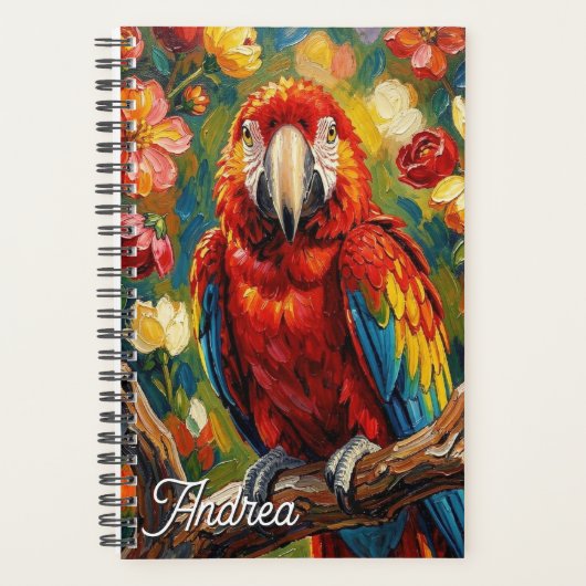 Persoonlijke Impasto Ara Papegaai Gepersonaliseerd Planner (Voorkant)