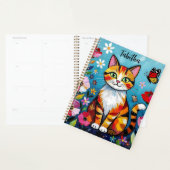 Persoonlijke Impasto Kat, Bloemen & Vlinder Planner (Display)