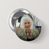 Persoonlijke 'In Loving Memory' Foto-herdenking Ronde Button 5,7 Cm (Voorkant /achterkant)