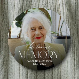 Persoonlijke 'In Loving Memory' Foto-herdenking Ronde Button 5,7 Cm