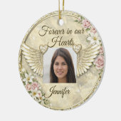Persoonlijke 'In Memoriam' Fototemplate Keramisch Ornament (Links)