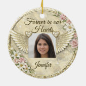 Persoonlijke 'In Memoriam' Fototemplate Keramisch Ornament (Achterkant)