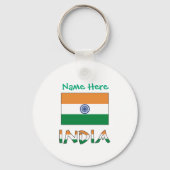 Persoonlijke India Vlag Aluminium Sleutelhanger (Achterkant)