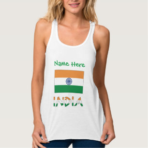 Persoonlijke India Vlag Cadeau Dames Tanktop