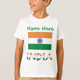 Persoonlijke India Vlag Cadeau Jongens T-shirt