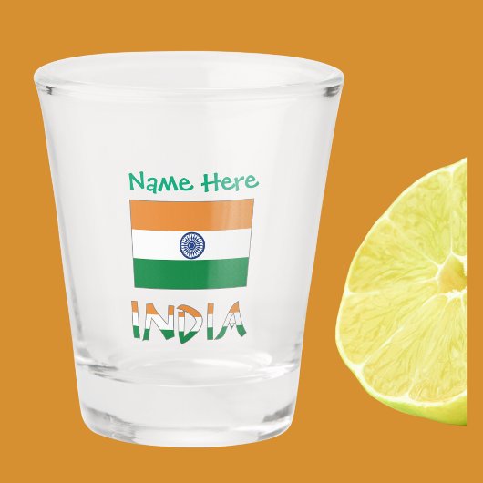 Persoonlijke India vlag cadeau Shot Glas