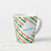 Persoonlijke India-vlag Tegel Latte Mok (Rechterhoek)