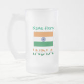 Persoonlijke Indiase vlag Matglas Bierpul (Links)