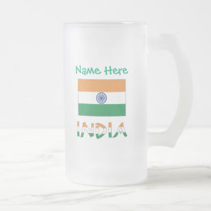 Persoonlijke Indiase vlag Matglas Bierpul