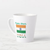 Persoonlijke Indiase Vlag Naam Latte Mok (Linkerhoek)