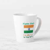 Persoonlijke Indiase Vlag Naam Latte Mok (Rechterhoek)