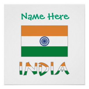 Persoonlijke Indiase Vlag Naam Perfect Poster