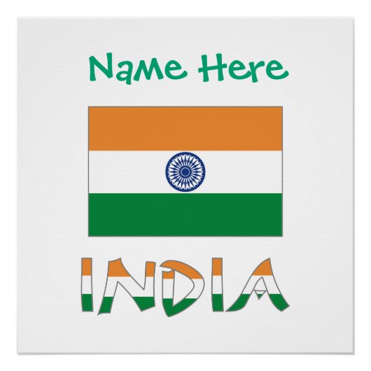 Persoonlijke Indiase Vlag Naam Perfect Poster (Voorkant)