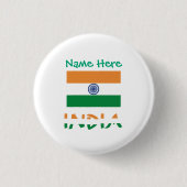 Persoonlijke Indiase Vlag Ronde Button 3,2 Cm (Voorkant)