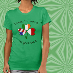 Persoonlijke Indonesië Ierland VS Shamrock Vrouwen T-shirt