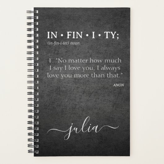 Persoonlijke INFINITEIT HOUDT U MEER Wekelijks maa Planner (Voorkant)