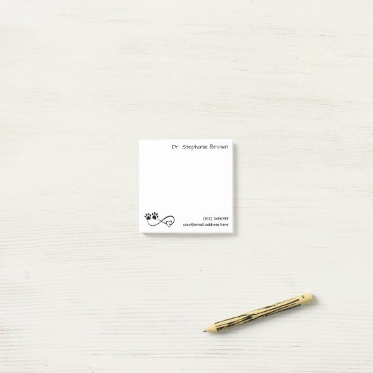 Persoonlijke Infinity Hart en Poten Post-it Notiti Post-it® Notes (Op bureau)