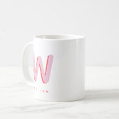 Persoonlijke Initiaal | Aangepaste Naam Monogram Koffiemok (Voorkant links)