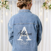 Persoonlijke initiaal en naam bruid monogram denim jacket