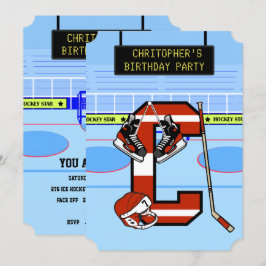 Persoonlijke Initiaal letter C Ice Hockey Kaart