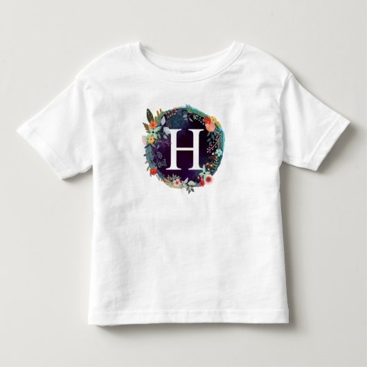 Persoonlijke Initiaal Letter H Monogram T-Shirt (Voorkant)