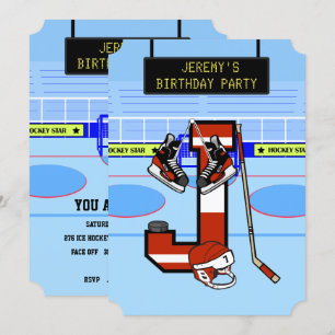Persoonlijke Initiaal letter J Ice Hockey Kaart