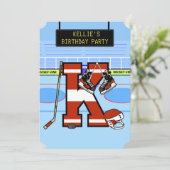 Persoonlijke Initiaal letter K Ice Hockey Kaart (Staand voorkant)