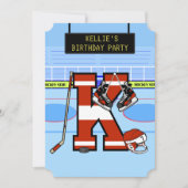 Persoonlijke Initiaal letter K Ice Hockey Kaart (Voorkant)