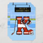 Persoonlijke Initiaal letter K Ice Hockey Kaart (Voorkant / Achterkant)
