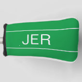 Persoonlijke Initiaal Met Monogram Groen Bescherme Golfheadcover (Voorkant)