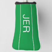 Persoonlijke Initiaal Met Monogram Groen Bescherme Golfheadcover (Draai 90)