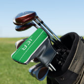 Persoonlijke Initiaal Met Monogram Groen Bescherme Golfheadcover (Insitu)