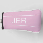 Persoonlijke Initiaal Met Monogram Roze Beschermen Golfheadcover (Voorkant)