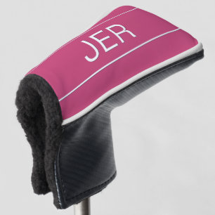 Persoonlijke Initiaal Met Monogram Roze Beschermen Golfheadcover