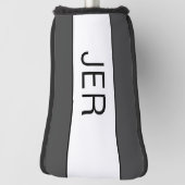 Persoonlijke Initiaal Monogram Donkergrijze Putter Golfheadcover (Draai 90)
