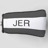 Persoonlijke Initiaal Monogram Donkergrijze Putter Golfheadcover (Voorkant)