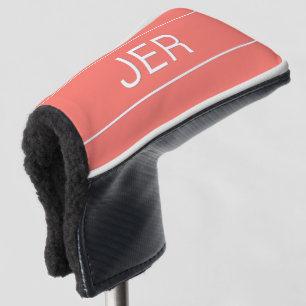 Persoonlijke Initiaal Monogram Koraal Putter Golfheadcover