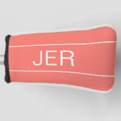 Persoonlijke Initiaal Monogram Koraal Putter Golfheadcover (Voorkant)