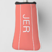 Persoonlijke Initiaal Monogram Koraal Putter Golfheadcover (Draai 90)