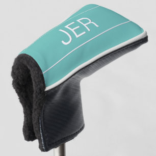 Persoonlijke Initiaal Monogram Licht Turquoise Put Golfheadcover