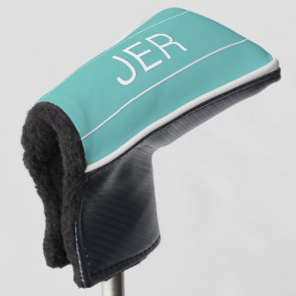 Persoonlijke Initiaal Monogram Licht Turquoise Put Golfheadcover