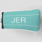 Persoonlijke Initiaal Monogram Licht Turquoise Put Golfheadcover (Voorkant)